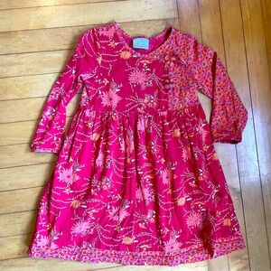Hanna Anderson red floral dress size 110